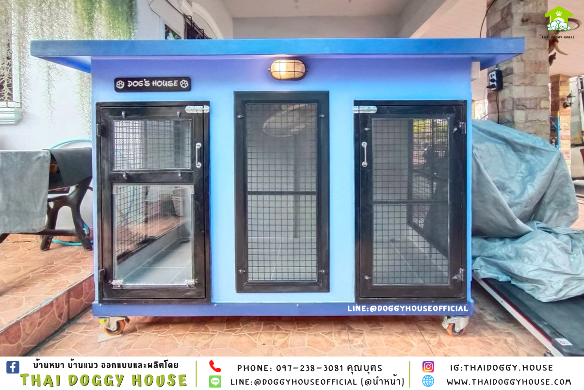 บ้านหมา แบบบ้าน 𝐁𝐎𝐗 𝐒𝐓𝐘𝐋𝐄 แบ่ง 𝟐ห้อง