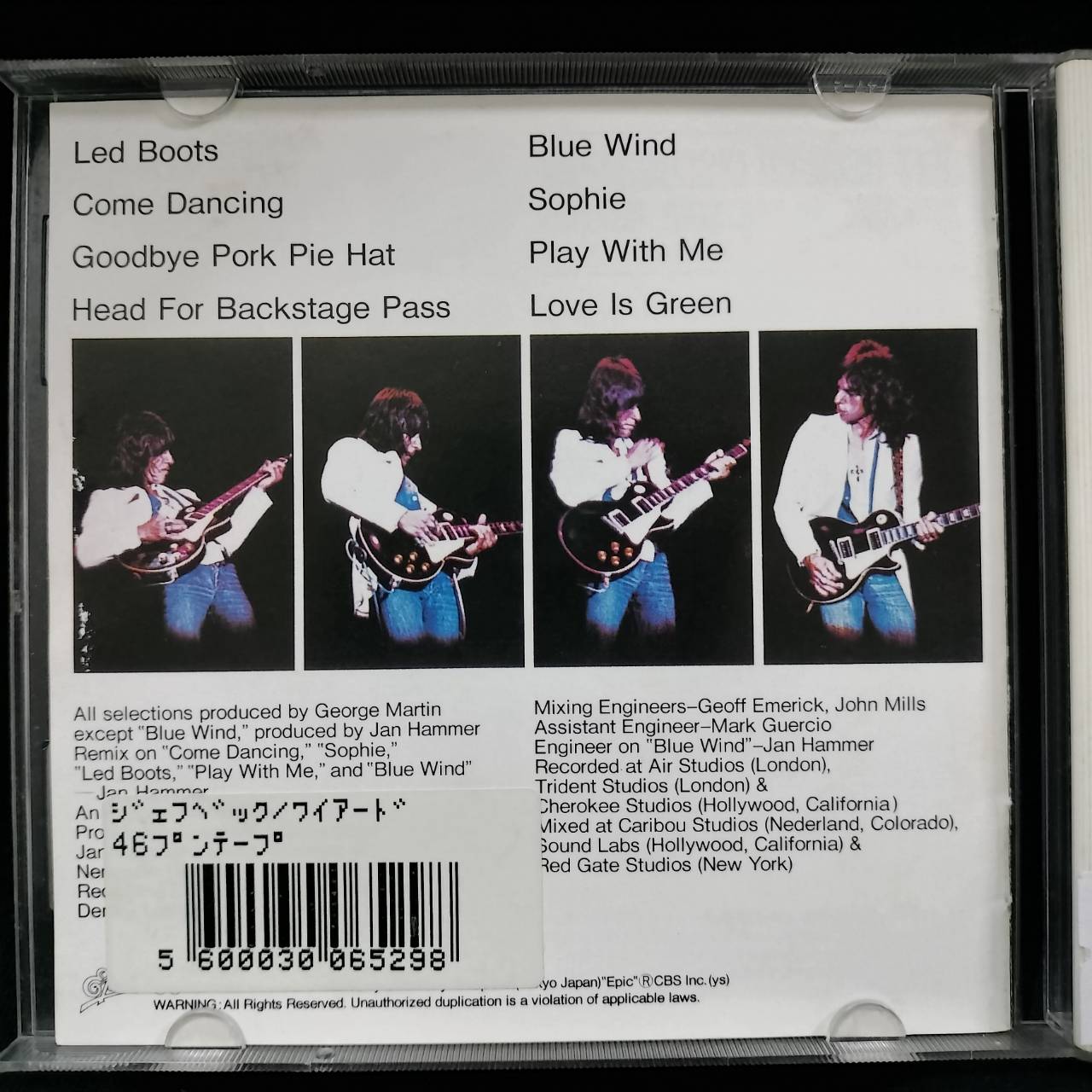 Jeff Beck – Wired / JAPAN / หน้าแผ่นมีสติ๊กเกอร์ติด / แผ่นดี