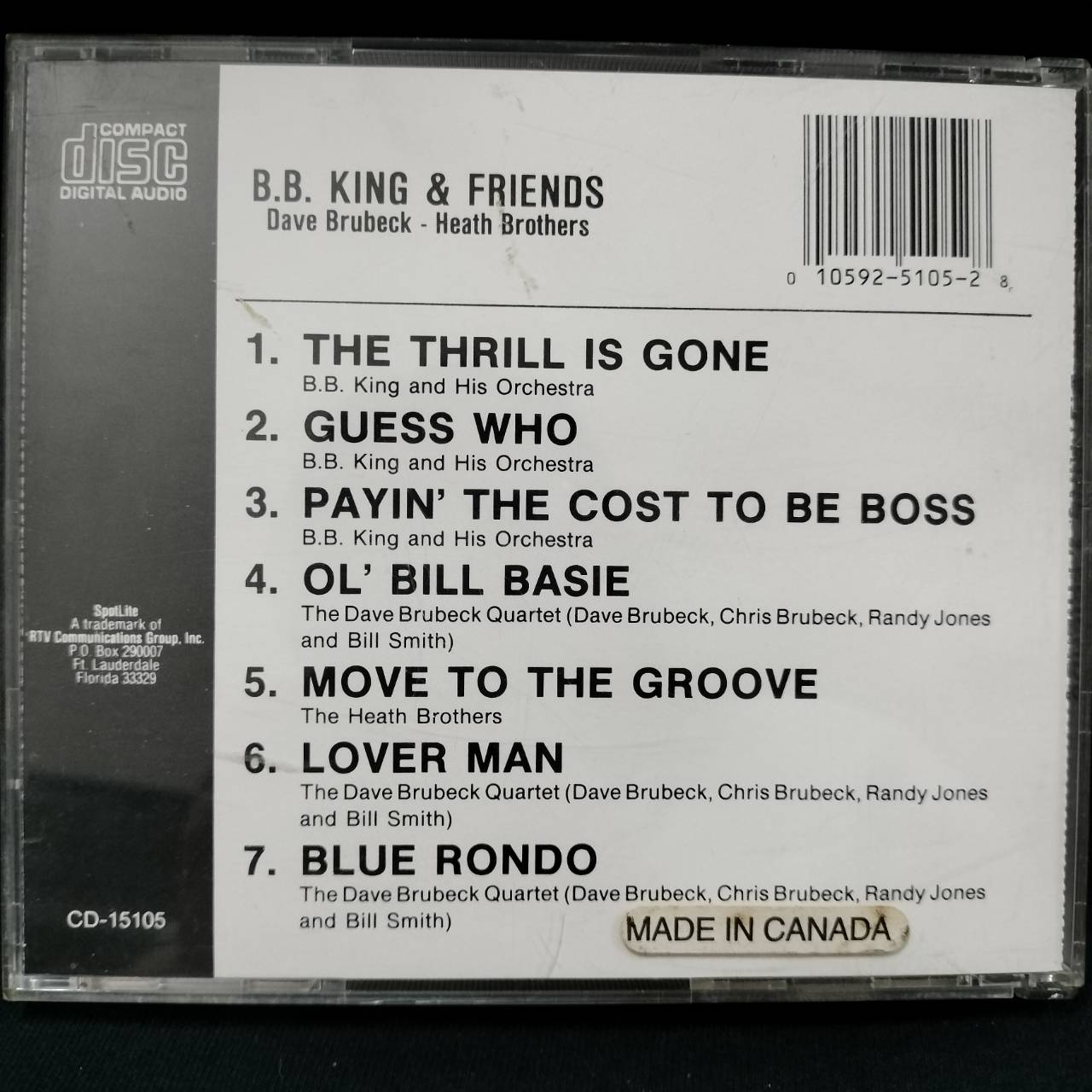 B.B. King, Dave Brubeck, Heath Brothers – B.B. King & Friends / USA / เขี้ยวล็อคถาดกล่องหัก / แผ่นดี