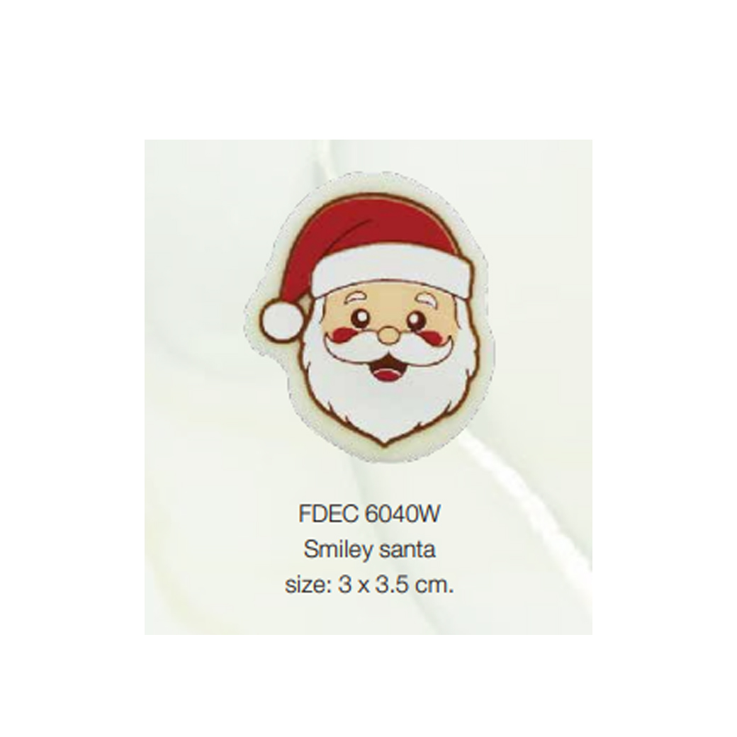 Decoration Chocolate ช็อคโกแลตตกแต่ง Smiley Santa FDEC 6040W 10 ชิ้น (05-8279-10)