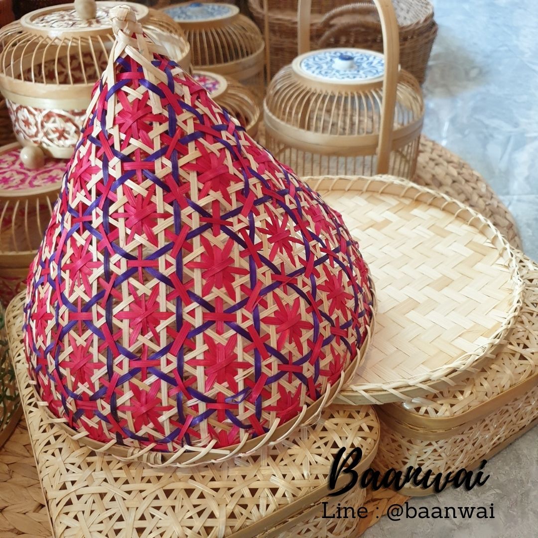 ยกชุด กระด้ง + ฝาชี ลายพิกุล ขนาด 10 นิ้ว