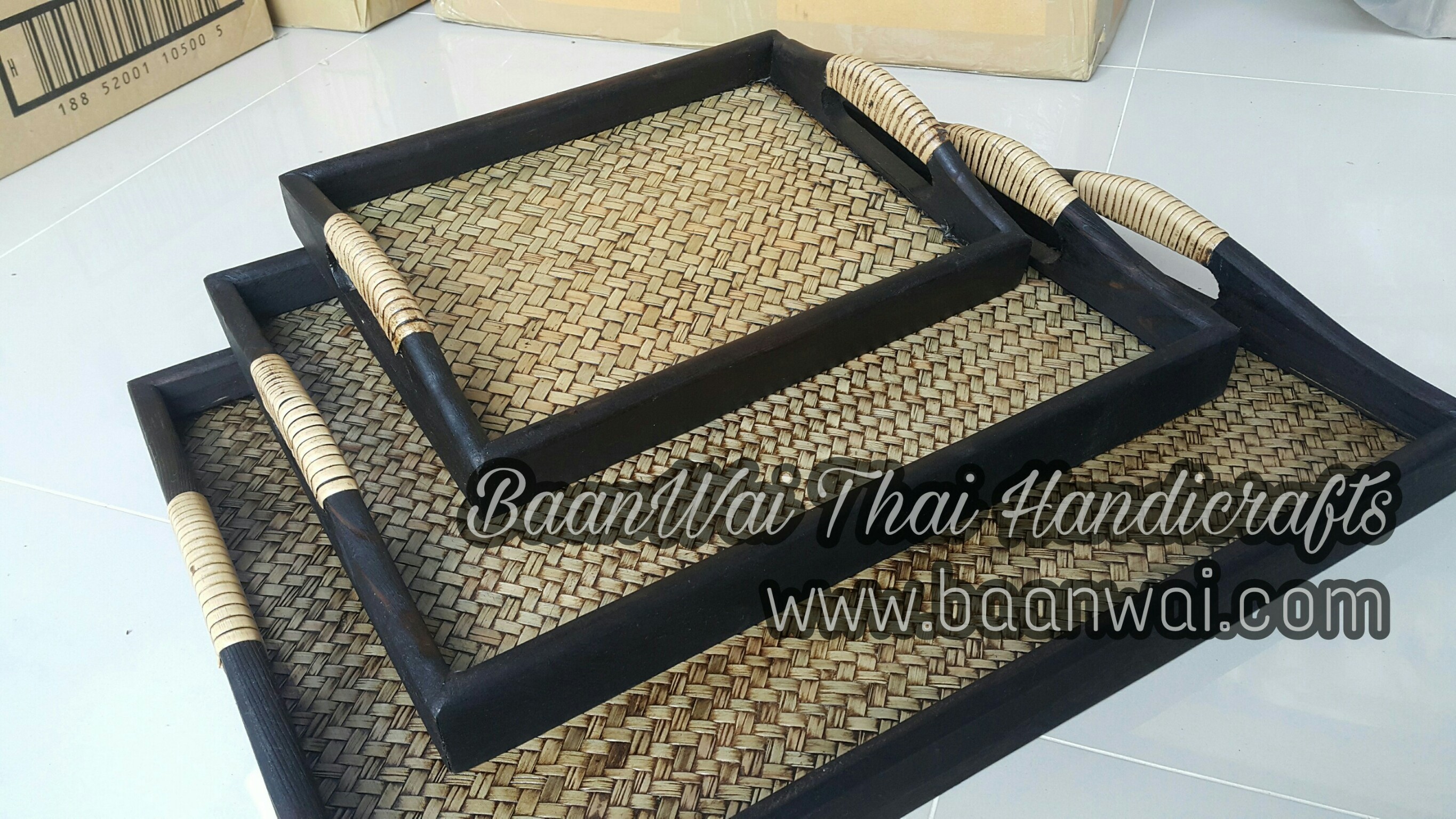 ถาดไม้ไผ่สาน ถาดไม้สาน มี 4 Size (Size S - 8*11 นิ้ว)