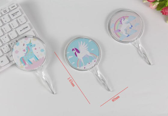 กระจกพกพา,กระจกด้ามจับสกรีนโลโก้,145*80mm,ขั้นต่ำ1,000ชิ้น