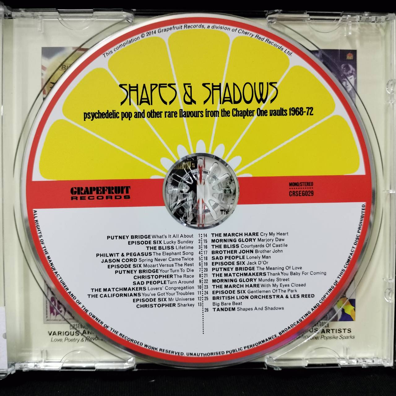 Various – Shapes & Shadows (Psychedelic Pop & Other Rare Flavours From The Chapter One Vaults 1968-72) / UK / แผ่นสภาพนางฟ้า