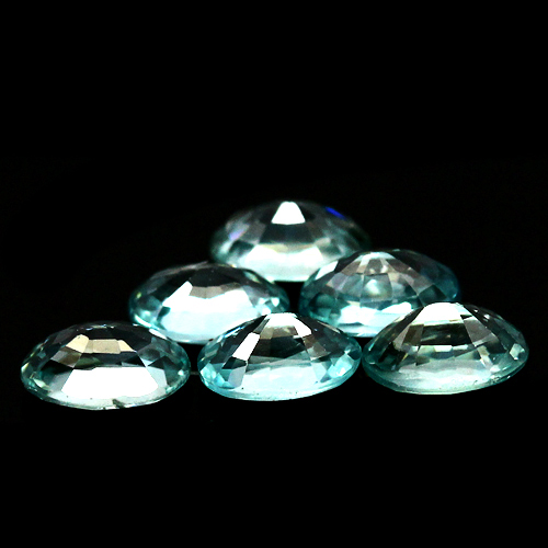 เพทายสีฟ้าทะเล (Zircon) 6.90 กะรัต 18 ชิ้น