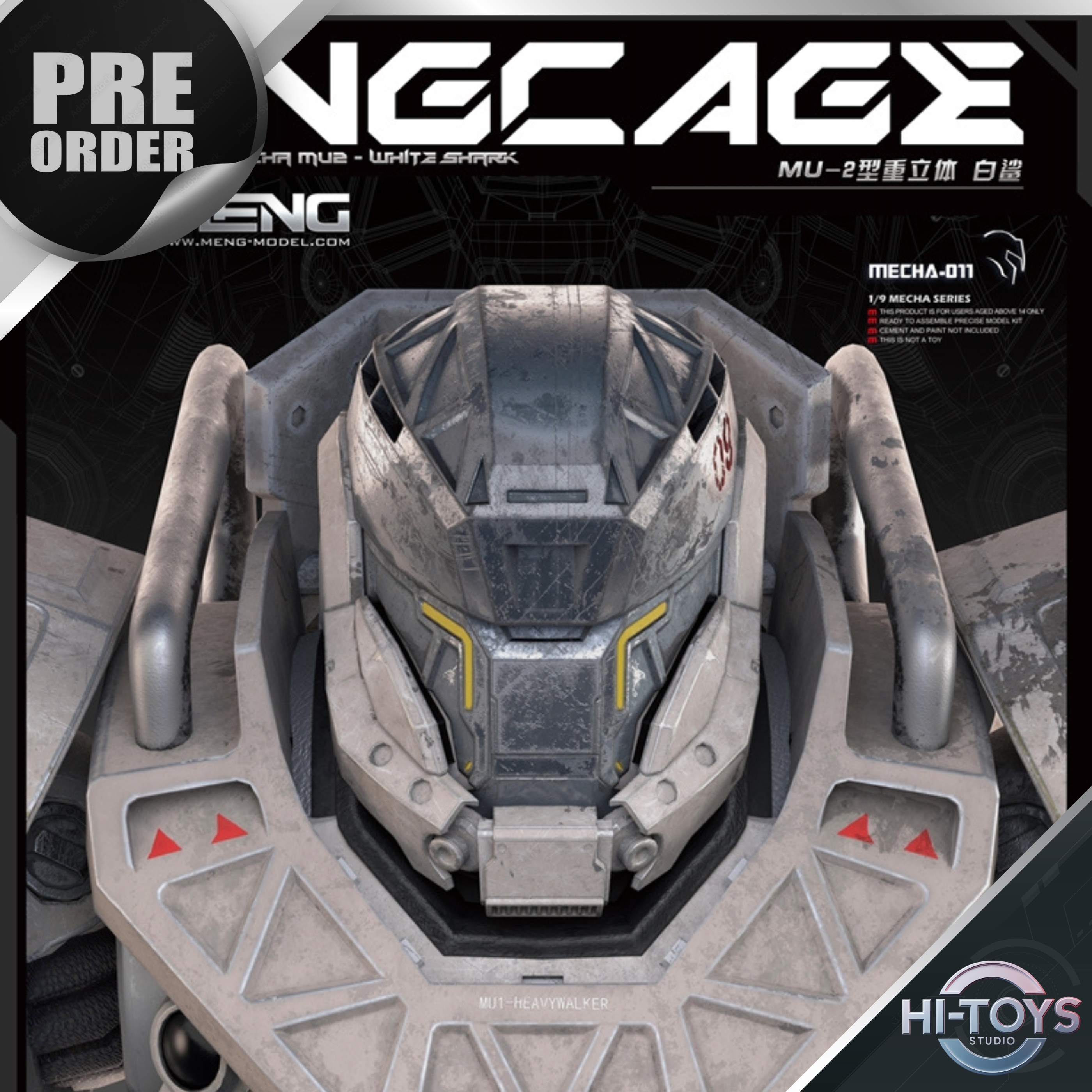 [12-9-2025] PRE ORDER - 𝗠𝗘𝗡𝗚 𝗠𝗼𝗱𝗲𝗹 - 1/9 MECHA-011 Ling Cage MU-2 White Shark
