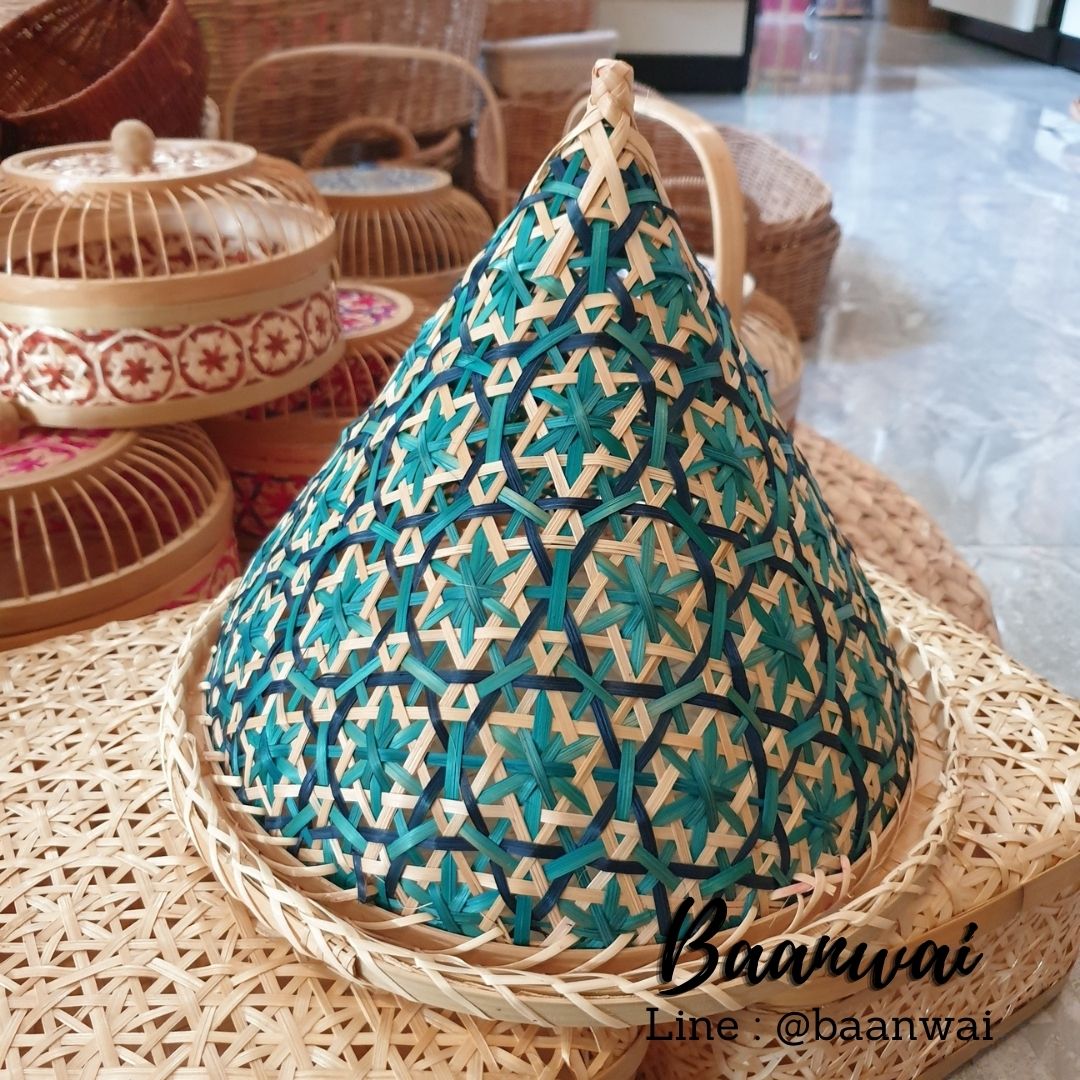 ยกชุด กระด้ง + ฝาชี ลายพิกุล ขนาด 10 นิ้ว