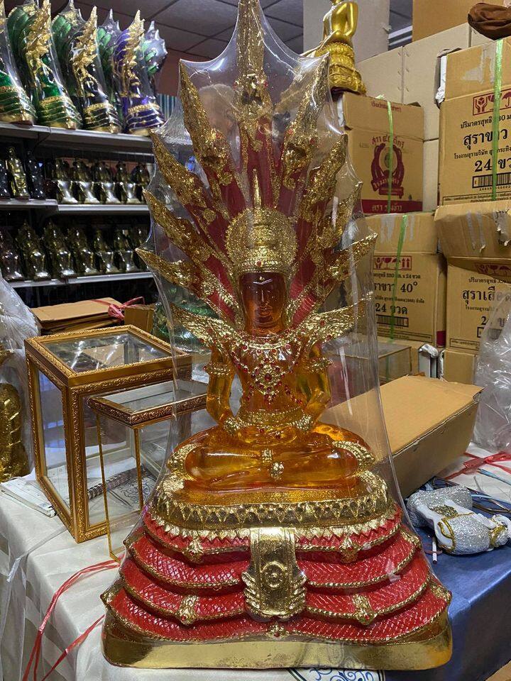 พระเเก้วนาคปรก องค์ใหญ่ พระเเก้วสีประจำวัน สูง 27 นิ้ว