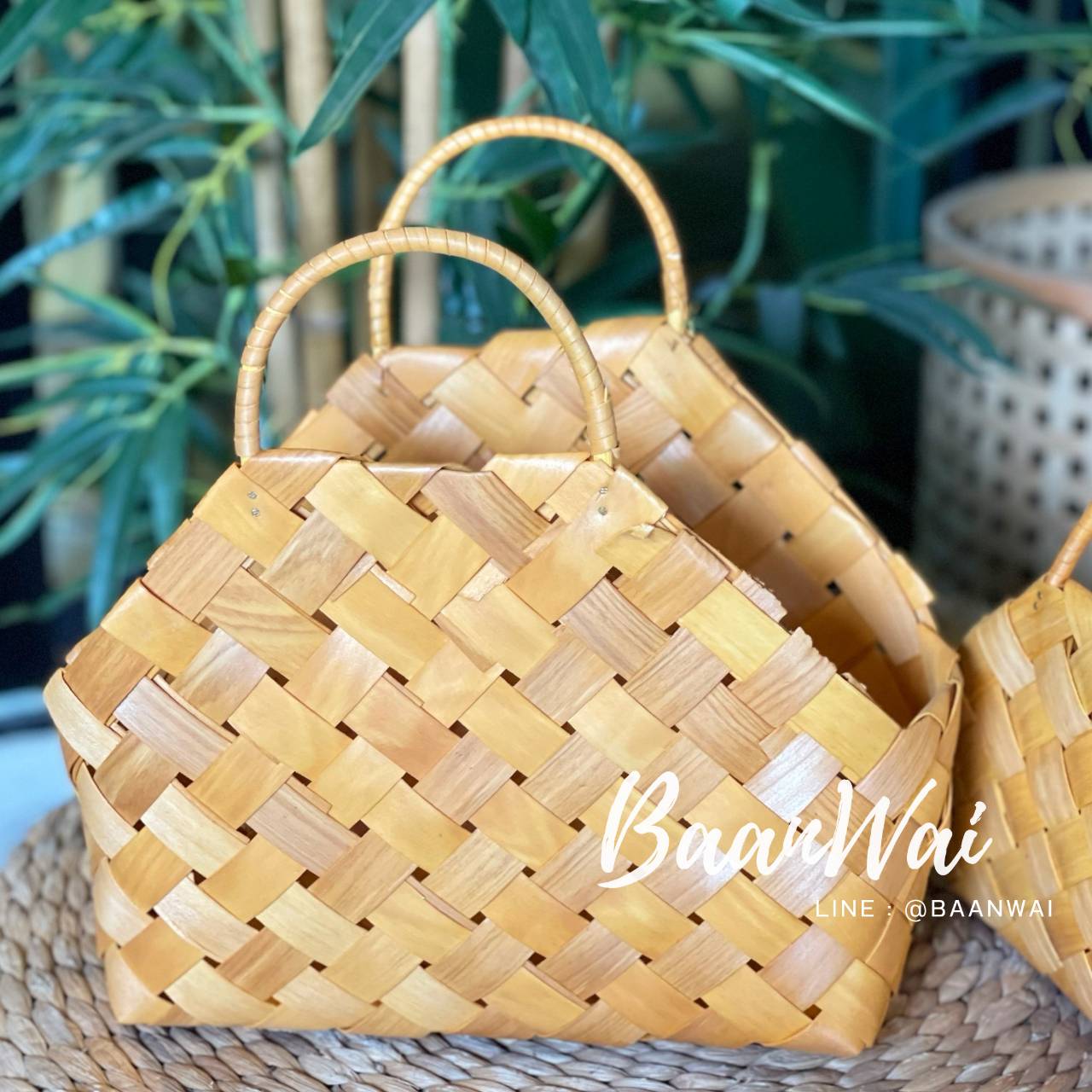 ตะกร้า กระเป๋าไม้สาน ไม้บัลซ่า