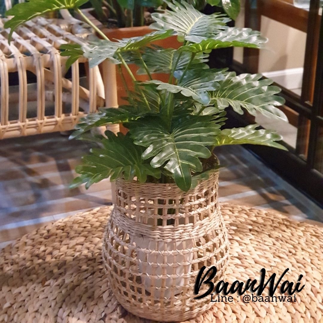 ตะกร้าต้นไม้ ตะกร้าฟางหญ้า แจกันฟางหญ้า
