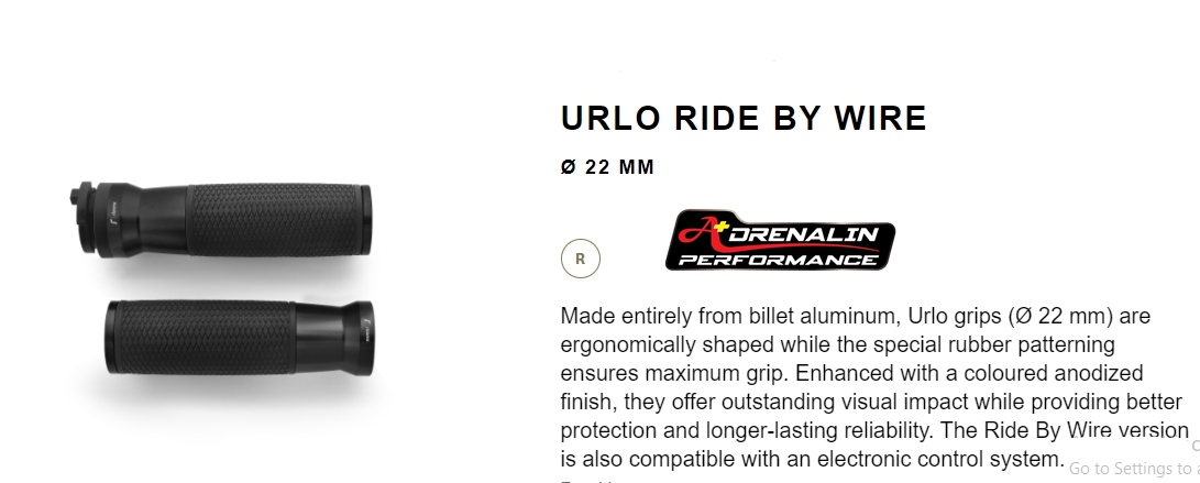Rizoma ปลอกแฮนด์ รุ่น Urlo ทรงอวบ แน่นเต็มมือ สำหรับ Panigale V4 คันเร่งไฟฟ้า ตรงรุ่น