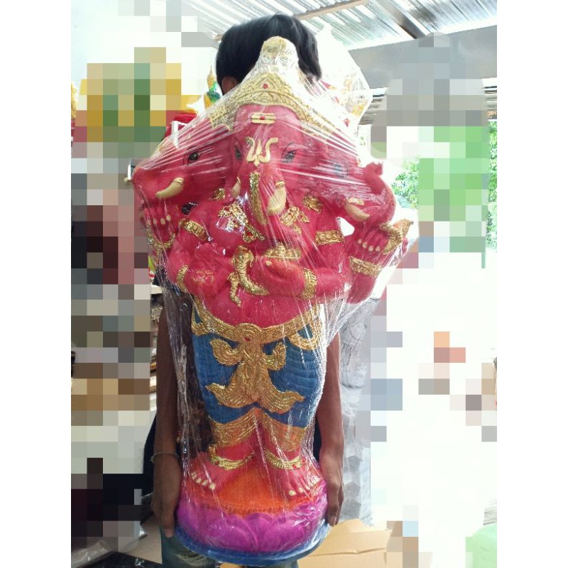 พระพิฆเนส พระพิฆเนศ พระพิฒเนศ 3 เศียร องค์ใหญ่ม๊วกกกกกกก เนื้อเรซิ่น อลังการ