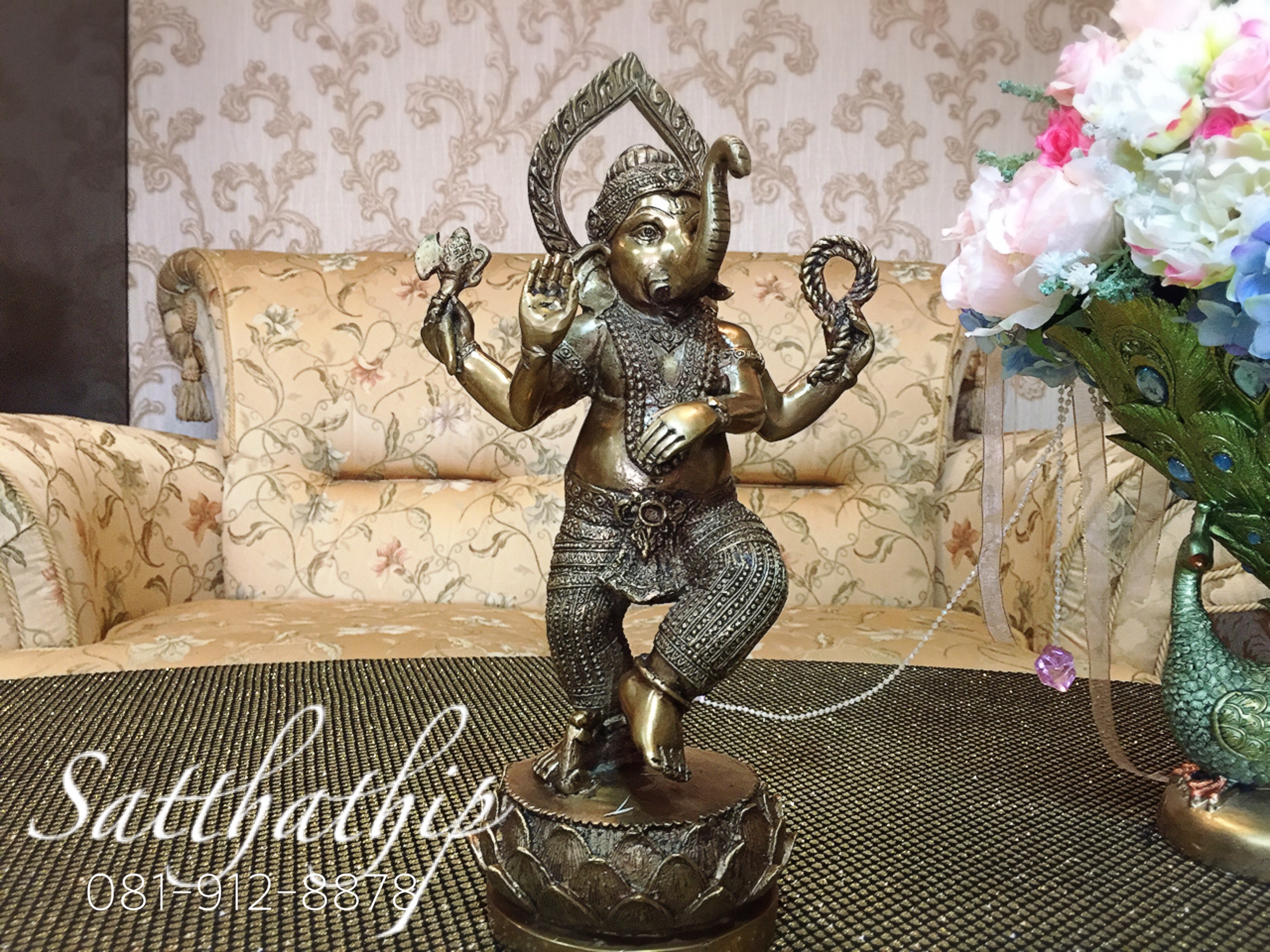 พระพิฆเนศ ปางพระนฤตยะ คณปติ/พระพิฆเนศ ปางร่ายรำ (ทองเหลือง) - Ganesha: Lord of Success