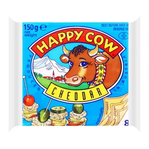 Happy Cow Australian Processed Cheese Chedar 8 Slices 150 g. (02-8603)