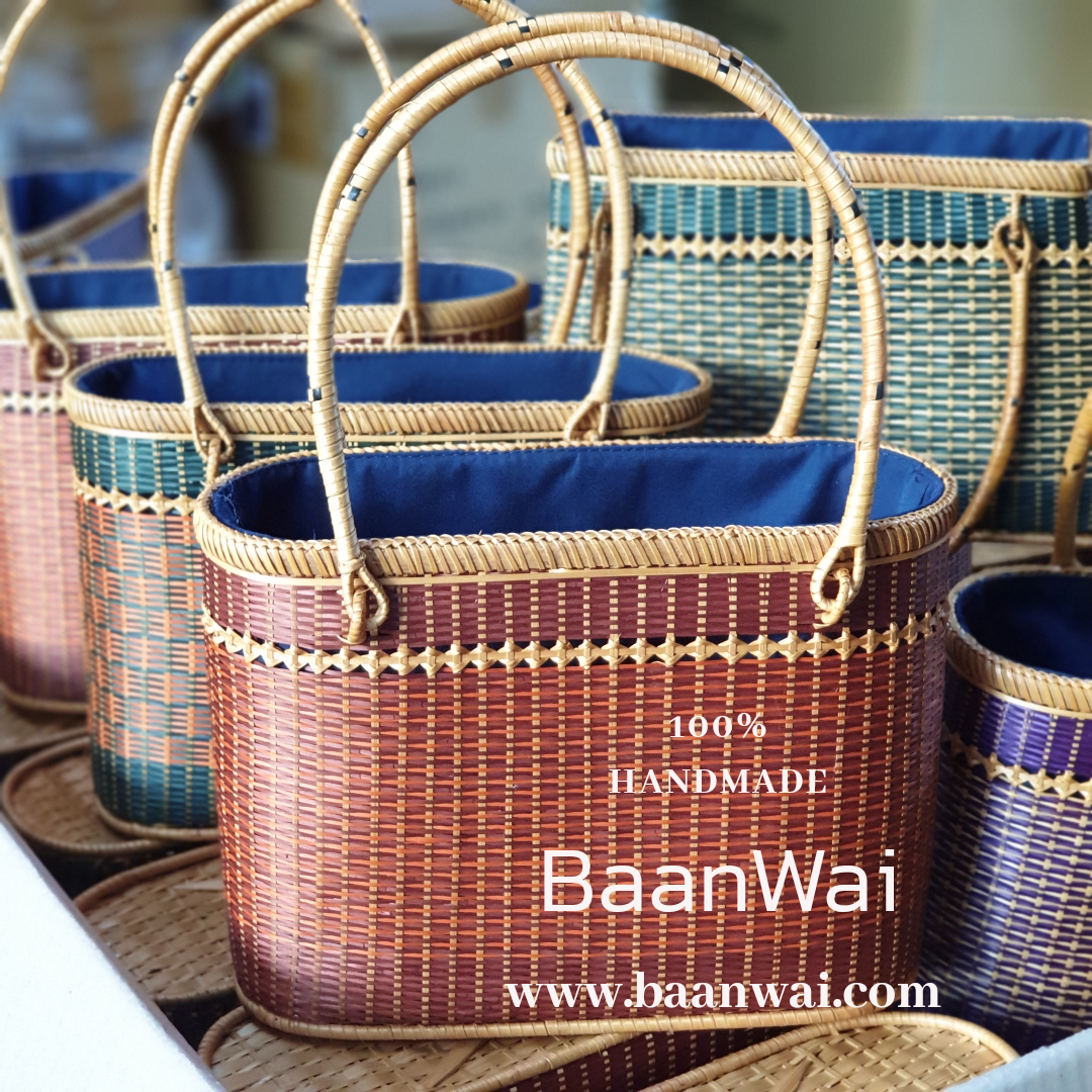 กระเป๋าถือไม้ไผ่ กระเป๋าสาน งานเกรด A