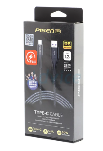 PISEN สายชาร์จ USB To Type-C (1.2M,LT-TC12-1200) สีดำ