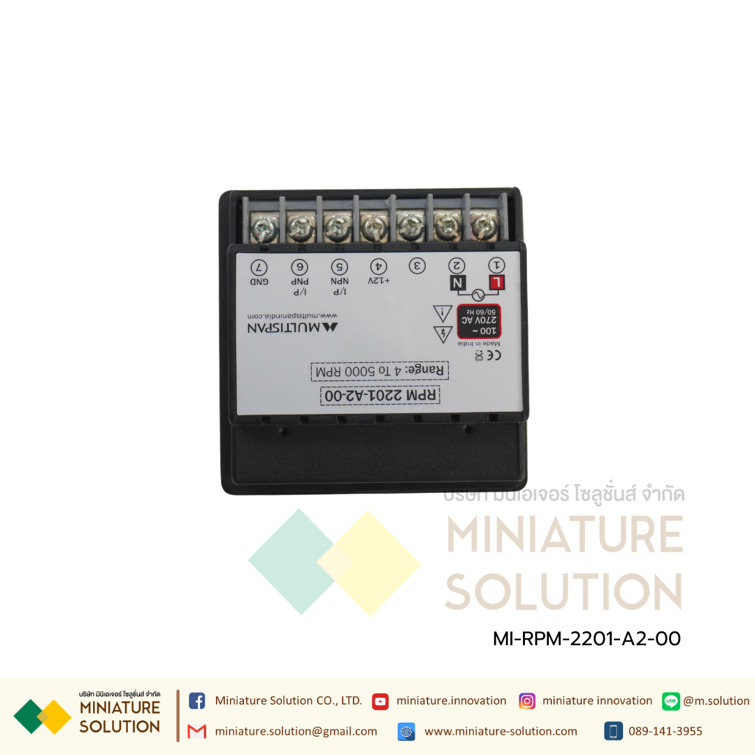 Multispan RPM Indicator RPM2201 72x72 input NPN/PNP Proximity Switch Red LED Display