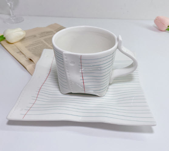 แก้วเซรามิก,แก้วเซรามิค,แก้วเซรามิกลายเส้นสมุดโน้ต,แก้วกาแฟ