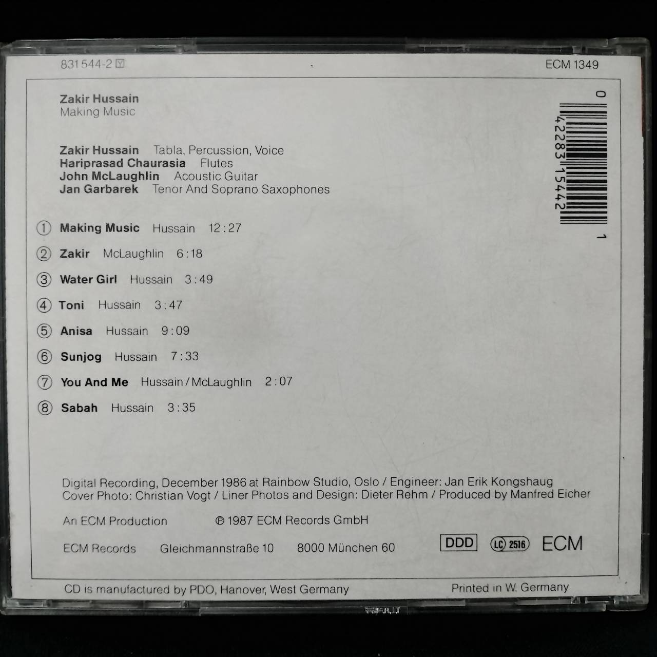 Zakir Hussain – Making Music / GERMANY / ค่าย ECM / ทะลุขอบไม่โดนเนื้อแผ่น / แผ่นดี