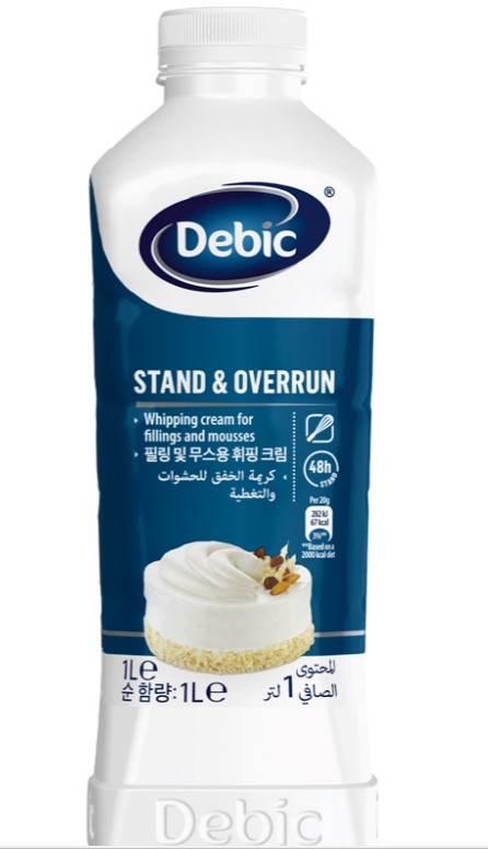 (1 แถม 1) Debic Cream Stand & Overrun 35% UHT 1Ltr. เดบิค สแตนด์ แอนด์ โอเวอร์รัน 35% ยูเอชที (ครีมแท้ชนิดวิปปิ้งครีม) 1 ลิตร (02-8254)