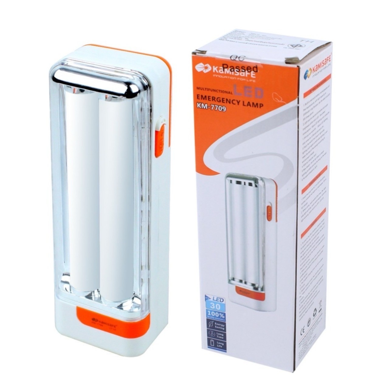 ไฟฉายพกพา LED แสงสีขาว ชาร์จแบตได้ สว่างมาก แบบพกพา มีหูหิ้ว โคมไฟแคมป์ปิ้ง เดินป่า นอนนา ฉุกเฉิน Flashlight KM-7709