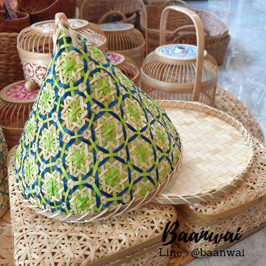 ยกชุด กระด้ง + ฝาชี ลายพิกุล ขนาด 10 นิ้ว