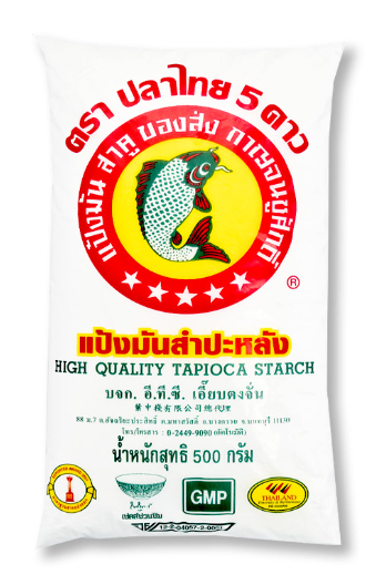 แป้งมันสำปะหลัง ตราปลาไทย Thai Fish Tapioca Starch 500 g. (01-0100)