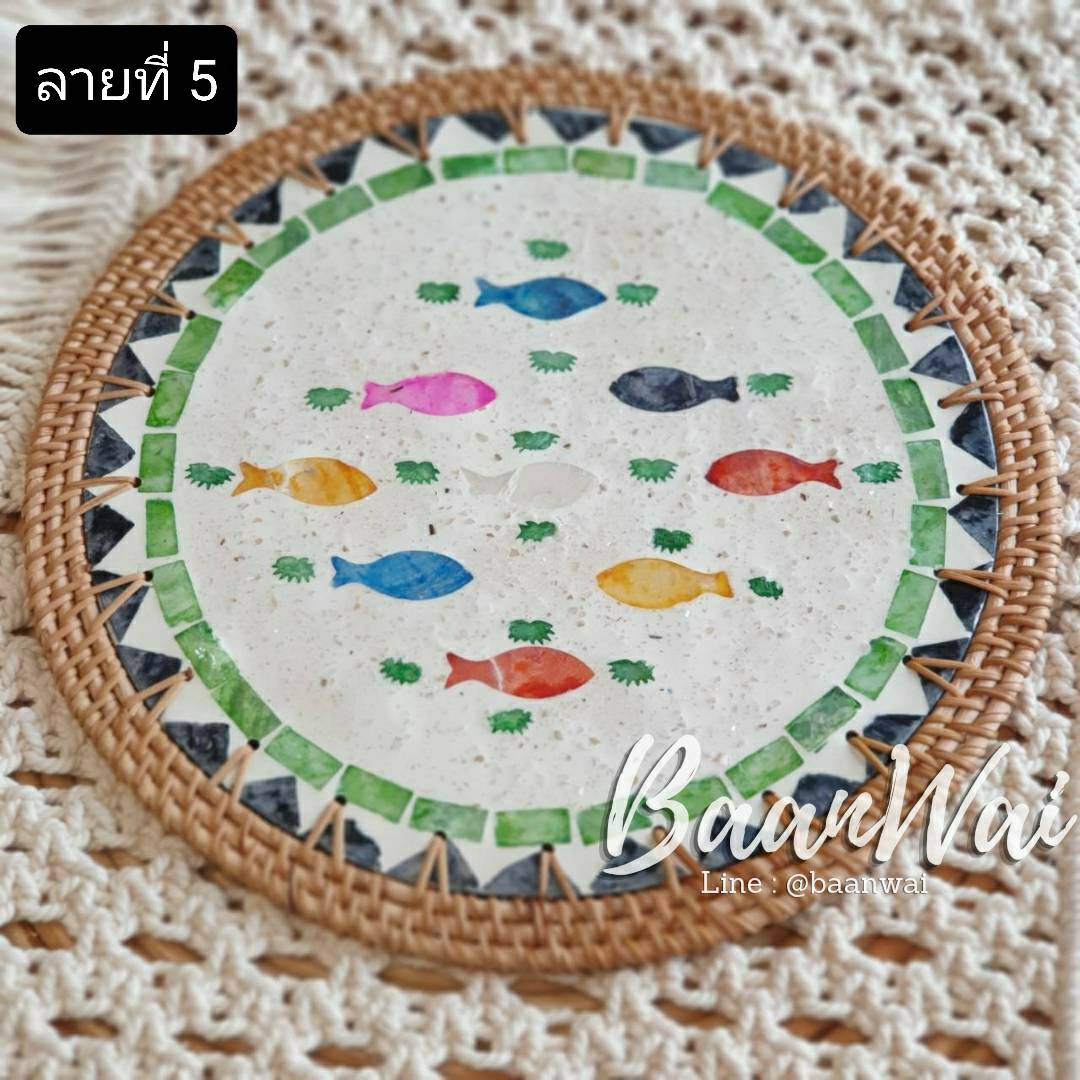 แผ่นรองจานเปลือกหอยมุก