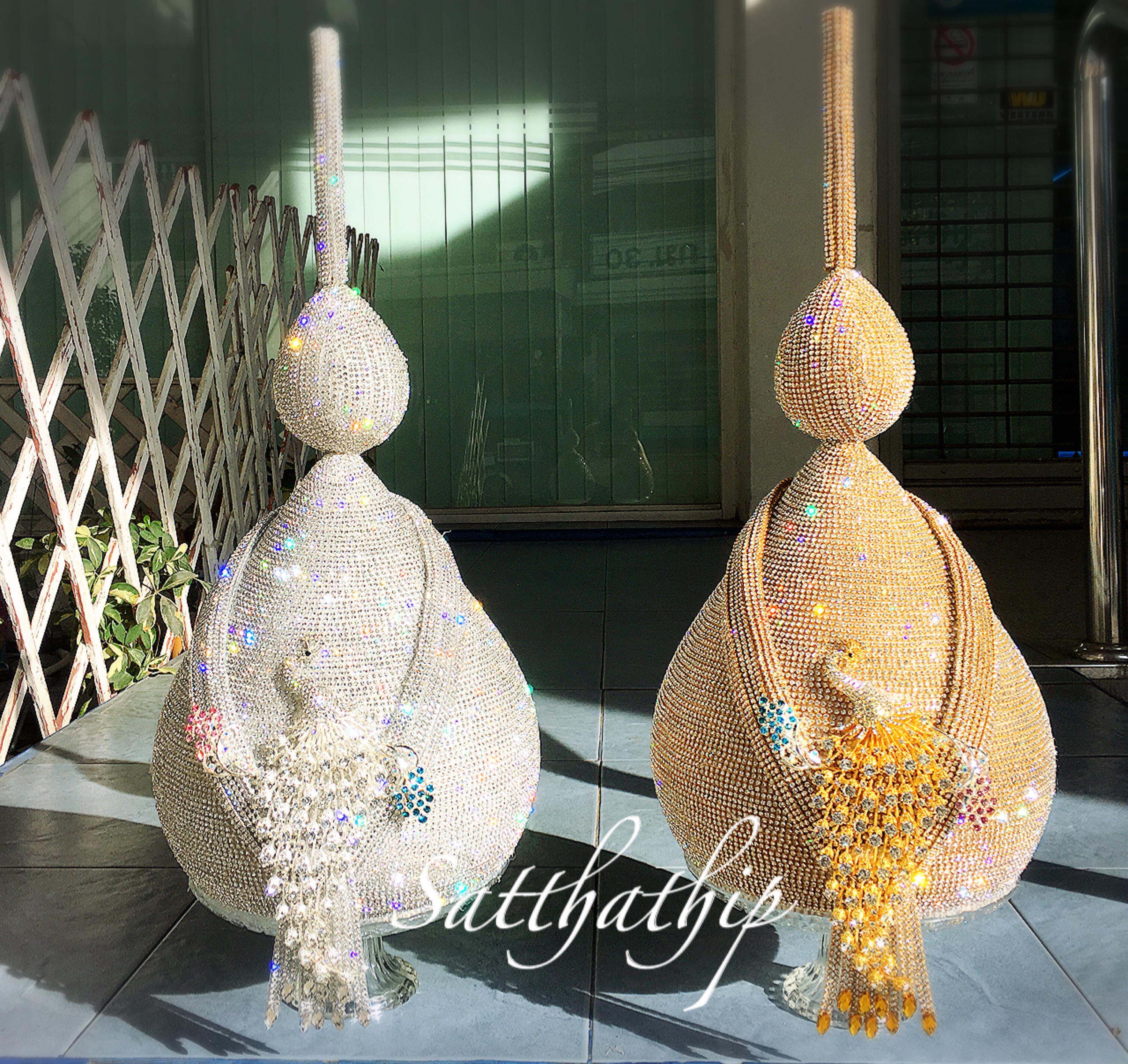 พานพุ่ม - พานพุ่มสักการะ - พานพุ่มเงินทอง - Phan bush