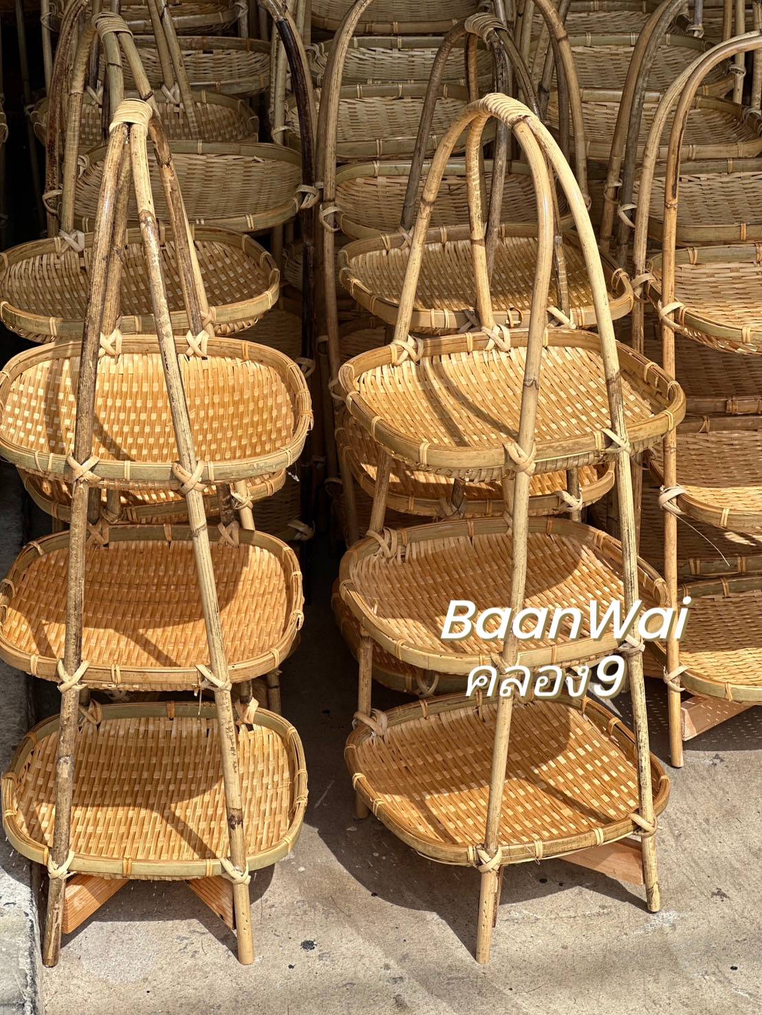 ชั้นวางไม้ไผ่ ทรงเหลี่ยม ขนาด 10 นิ้ว