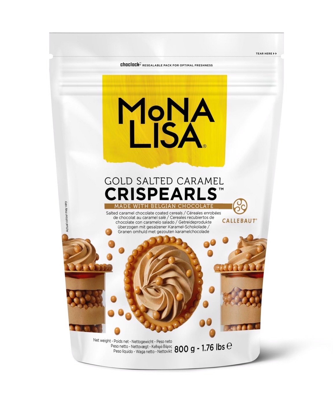 Mona Lisa Gold Salted Caramel Chocolate Crispearls™ - Gold Salted Caramel Chocolate - 800 g. (05-9191)