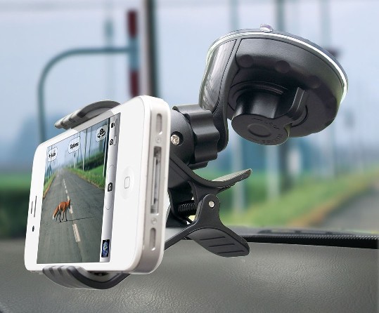 TOKAI แท่นวางมือถือติดกระจกรถยนต์ พร้อมก้านล็อค Car Holder รุ่น 1332 Universal Mount ฐานหมุนรอบทุกทิศทาง (สีดำ)