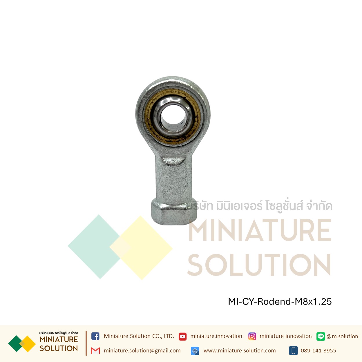 ลูกปืนตาเหลือก Mini Air Cylinder Female Thread Fisheye ก้านเชื่อมต่อแบริ่ง M5x0.8 M6x1 M8x1.25 M10x1.25 M12x1.25 M14x1.5M16x1.5 M18x1.5 M20x1.5 M27x2