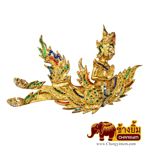 กินรีแกะสลักลงทองคำ ( แบบแขวน )