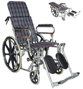 รถเข็นผู้ป่วย ปรับเอนนอนได้ FS902GCB (ล้อแม็ก,เบาะผ้า)