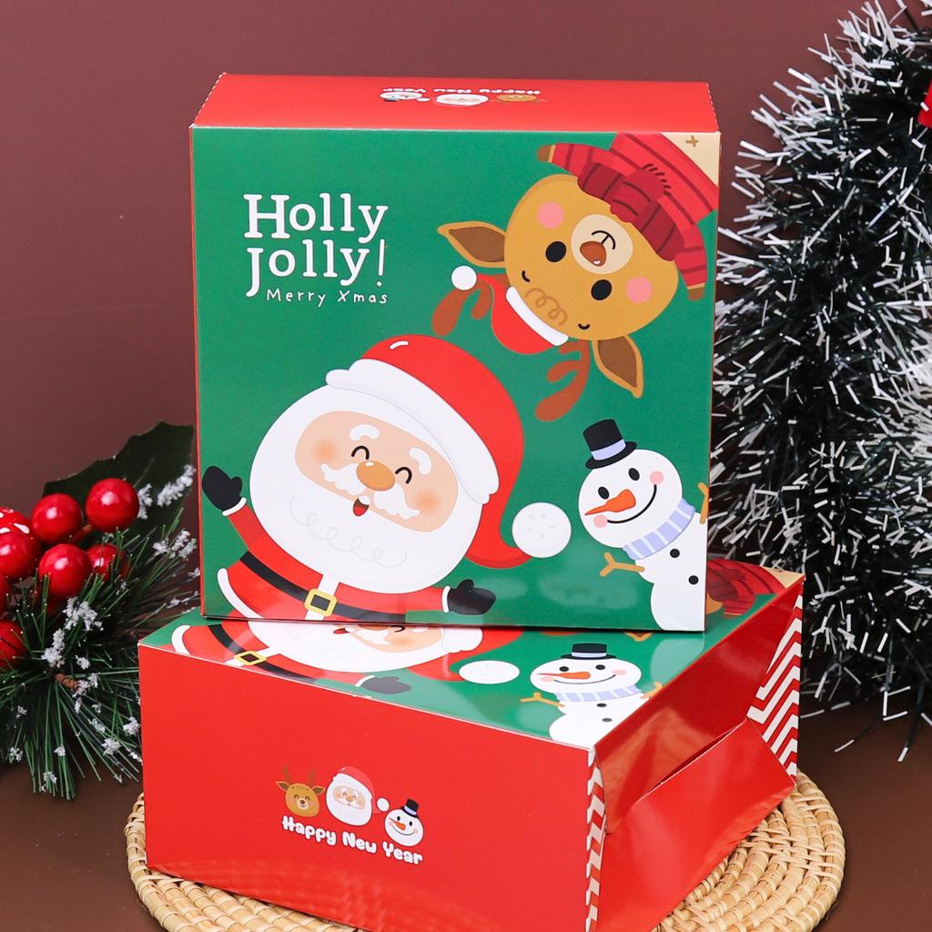 กล่อง Snack Box เล็ก ลาย X' Mas Gleam ห่อ 20 ใบ กว้าง 12.7 x ยาว 12.7 x สูง 6.5 ซม. (09-8227)