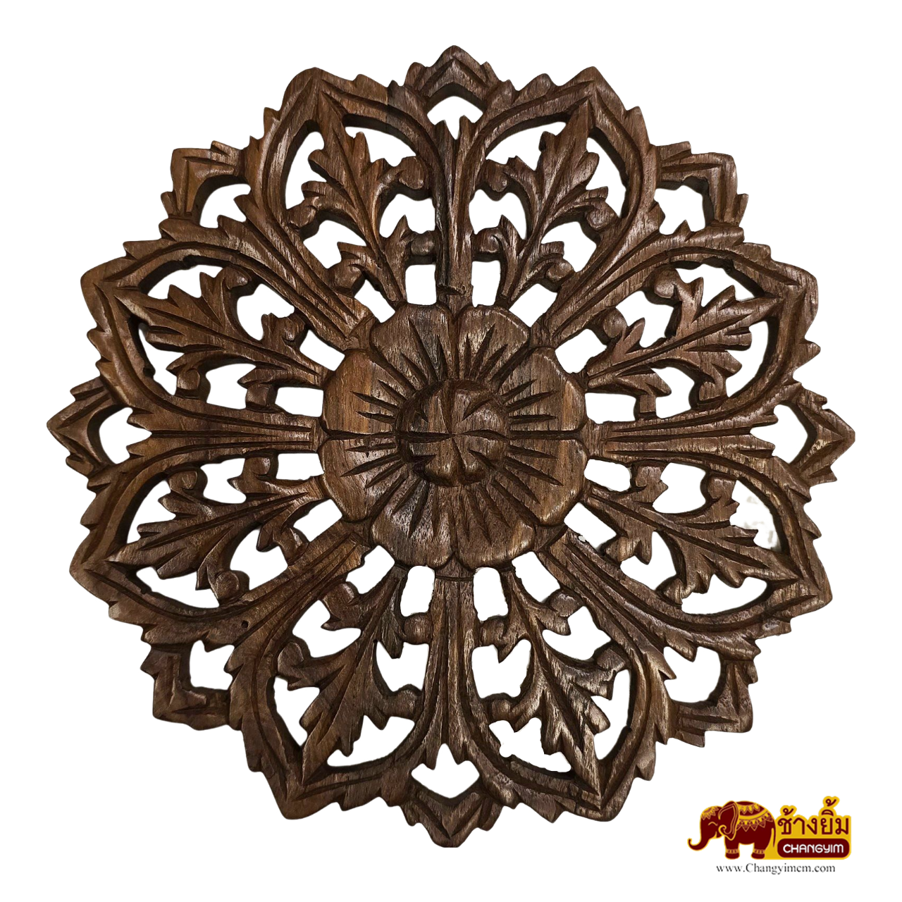 แผ่นแกะสลัก ลายดอก 12 นิ้ว