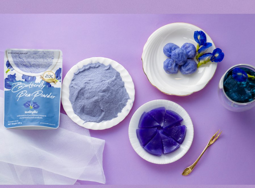 ผงอัญชัน100% Butterfly Pea Powder 100 g. ตรา BK (05-7451)