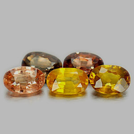 พลอยเพทายกัมพูชา (Zircon) 4 กะรัต 5 ชิ้น