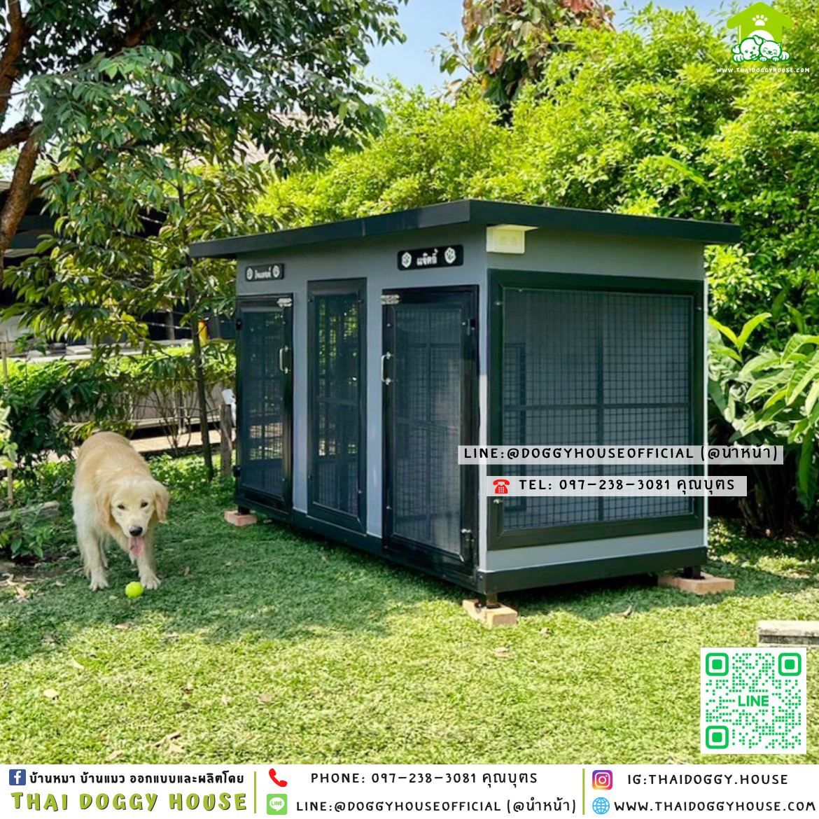 🏡บ้านหมา แบ่ง 𝟐 ห้อง แบบบ้าน 𝐁𝐨𝐱 𝐬𝐭𝐲𝐥𝐞 ✨