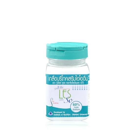 เกลือบริโภคเสริมไอโอดีน โซเดียมต่ำ ตรา กู๊ดไรฟ์ Good Life 60 % Less Sodium Salt 250 G. (05-7667)