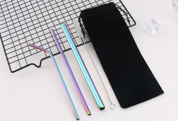 ชุดหลอด+แปรง+ถุงผ้า,ชุดหลอดสแตนเลส