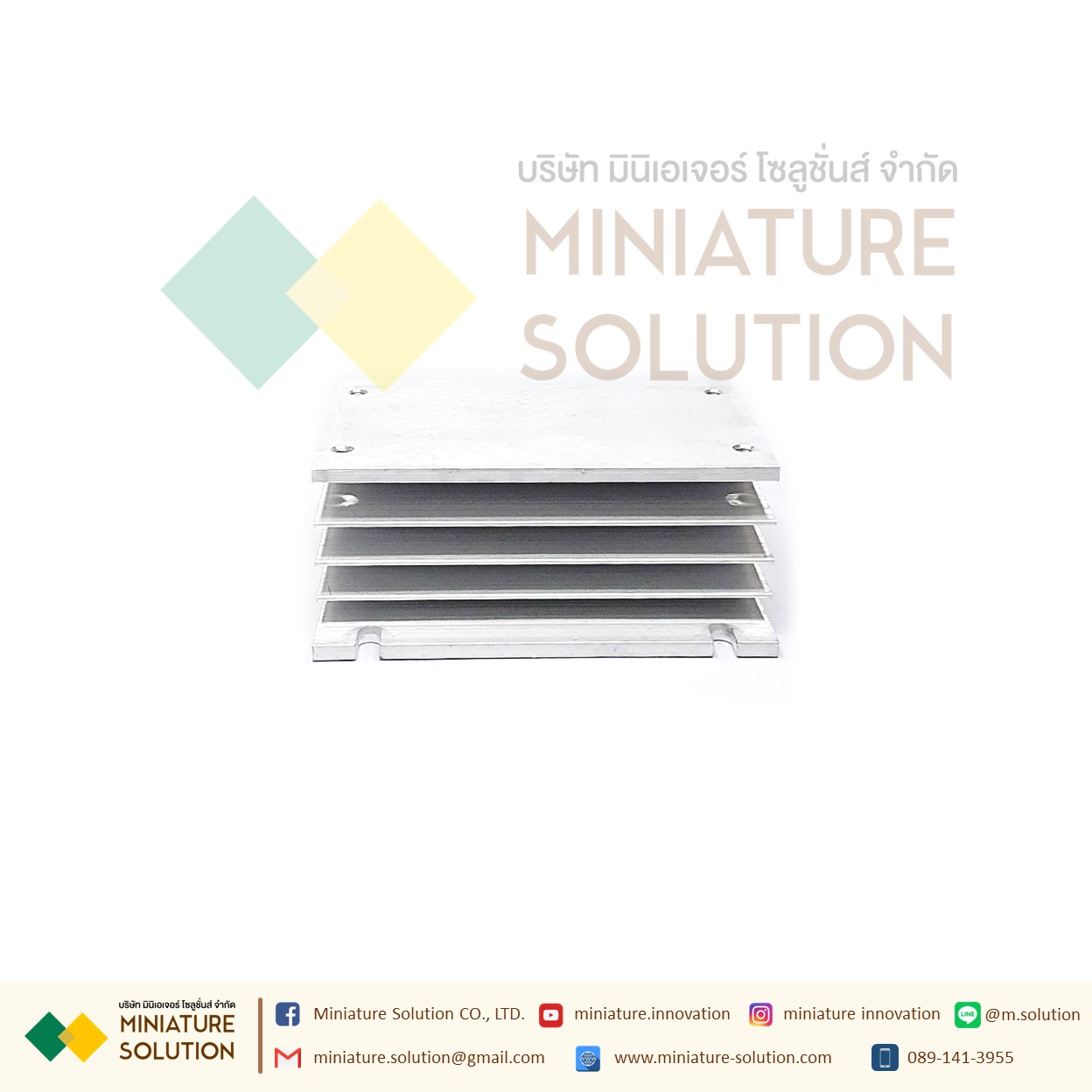 Heat Sink อุปกรณ์ระบายความร้อนสำหรับโซลิดสเตทรีเลย์ ลูมิเนียมระบายความร้อน โซลิดสเตตรีเลย์ Single Phase & Three Phase Solid State Relay SSR Aluminum Heat Sink Heat (บาง Three-phase short H105)