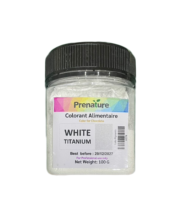 Prenature color powder for Chocolate -White Titamium- สีผงสำหรับช็อคโกแลต -สีขาวไททาเนียม 100 g. (06-8509)