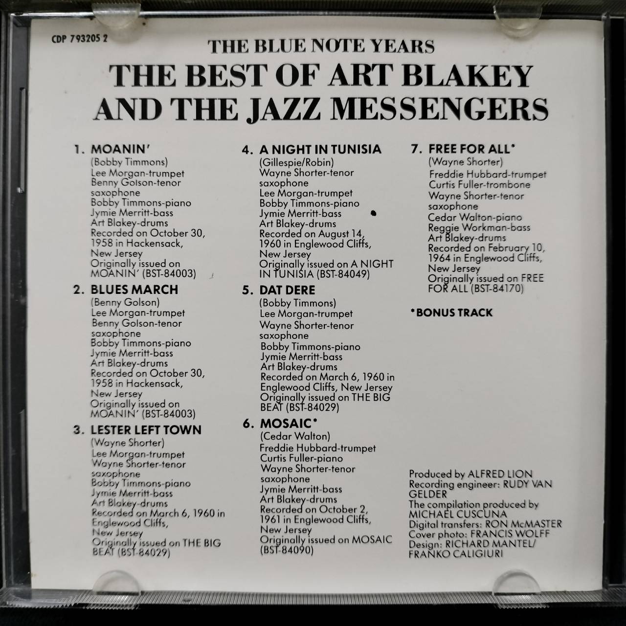 Art Blakey & The Jazz Messengers – The Best of Art Blakey and the Jazz Messengers: The Blue Note Years / USA / ปกมีจุดเหลือง / แผ่นดี