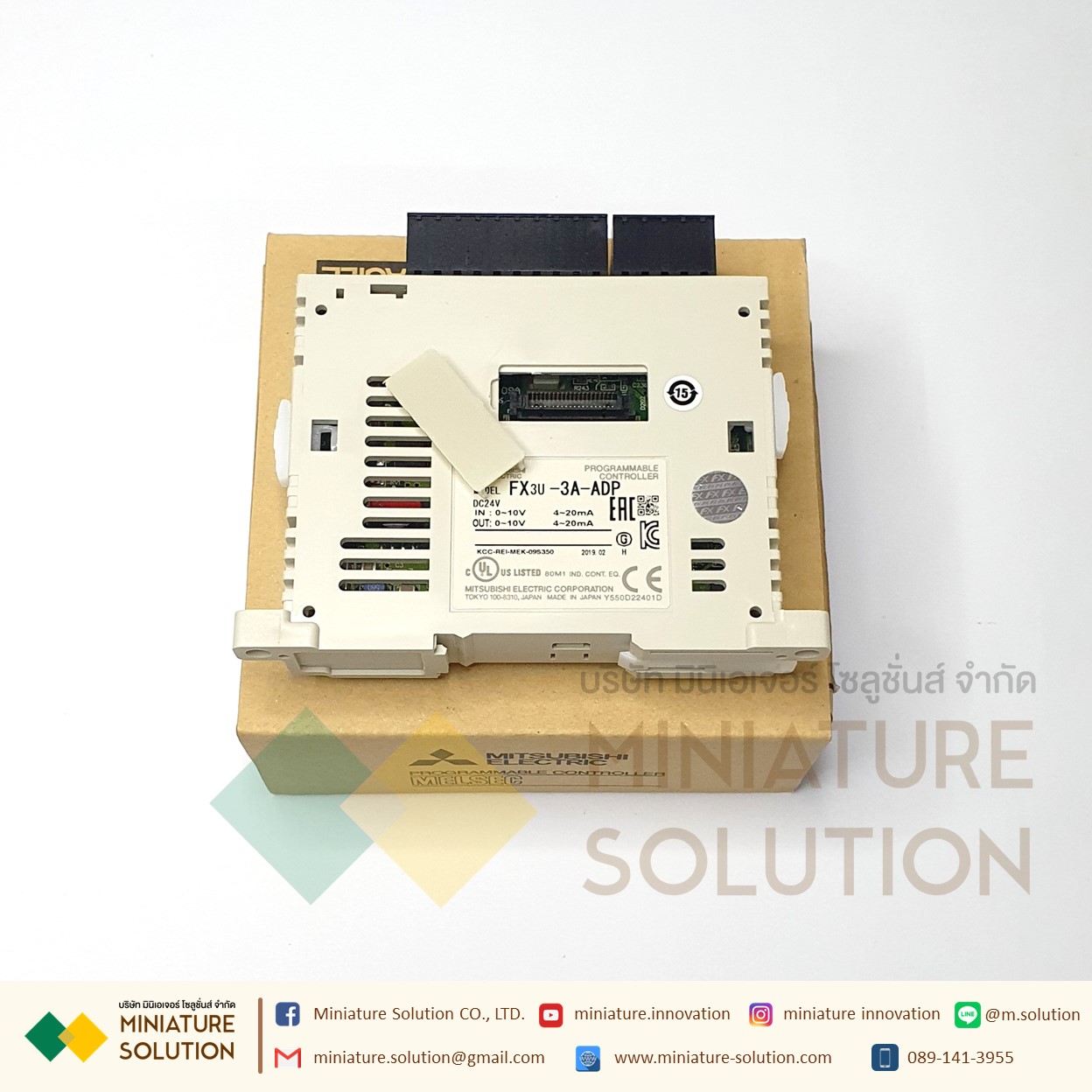 การ์ดขยาย Mitsubishi PLC Expansion Module for use with FX3U Series MITSUBISHI สำหรับ PLC MITSUBISHI : ตัวแปลงการ์ด Analog Input (FX3U-3A-ADP)