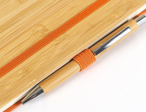 สมุดลายไม้ไผ่+ปากกา+กล่อง,สมุดโน้ต,รับทำสมุดโน้ต,สกรีนโลโก้,A5,สกรีน