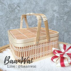 กล่องเสื่อไม้ไผ่ กล่องไม้ไผ่สาน