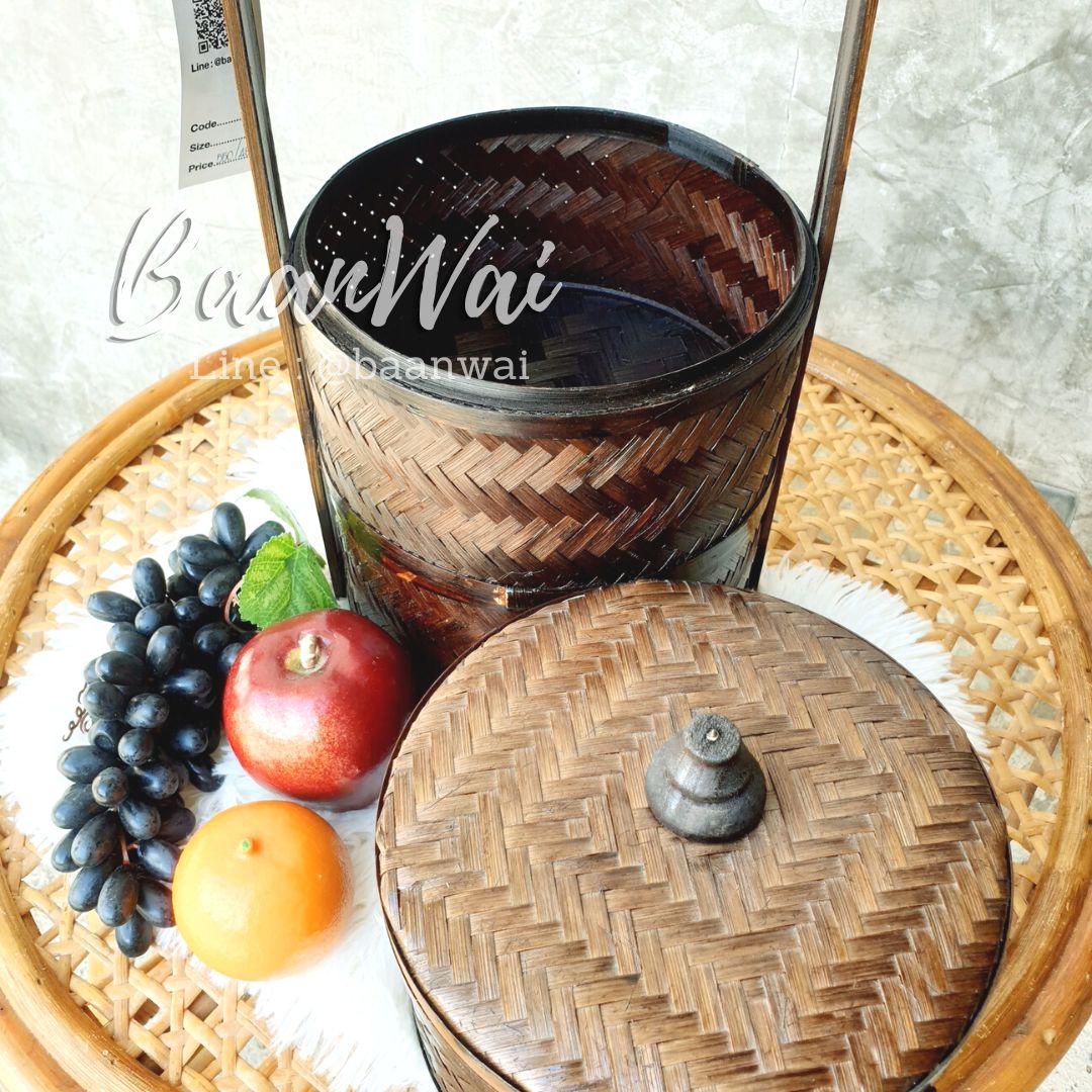 ปิ่นโตไม้ไผ่ ปิ่นโตโบราณ ขนาด 9 นิ้ว / ขนาด 8 นิ้ว