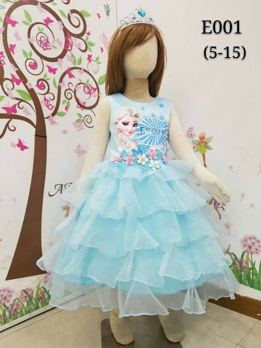 ชุดกระโปรง Frozen เจ้าหญิง เอลซ่า สีฟ้า งานสวยมากค่ะ size 5 7 9 11 13 15